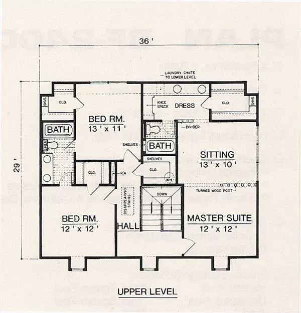 Upper level floor plan